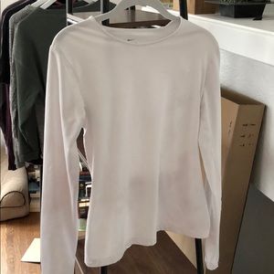 White nike running long sleeve